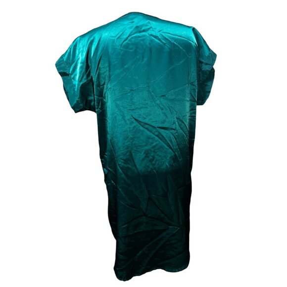 Vintage Inhibitions Satin Embroidered 80's Button Front Sz Medium Nightgown - Picture 15 of 16